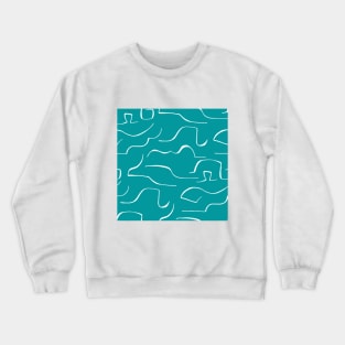 Breeze blue color wavey pattern Crewneck Sweatshirt